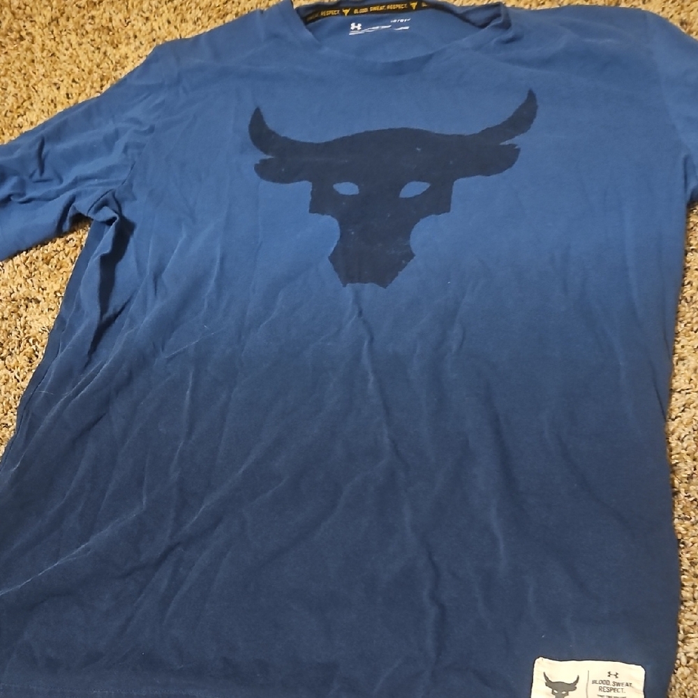 Under Armour Men's Long Sleeve Blue Bull Tee